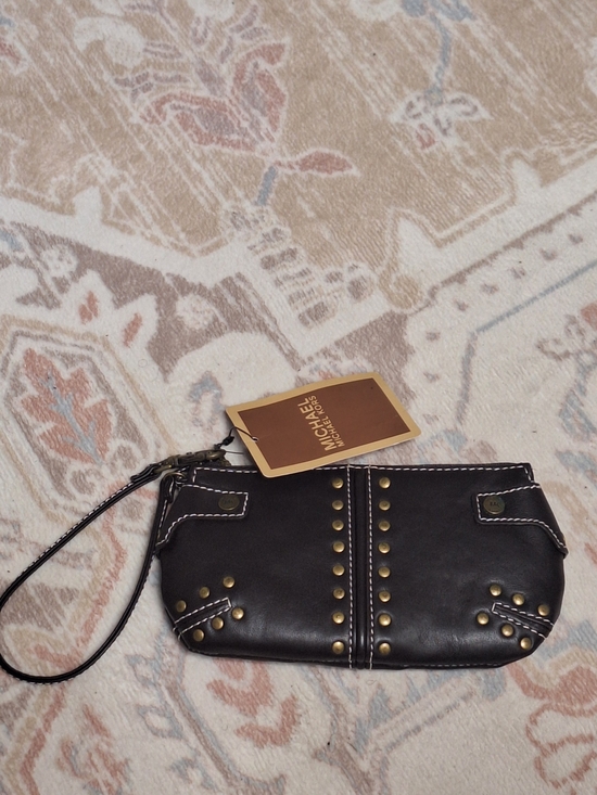 Michael Kors Handbags - Michael Kors Black Leather Studded Wristlet